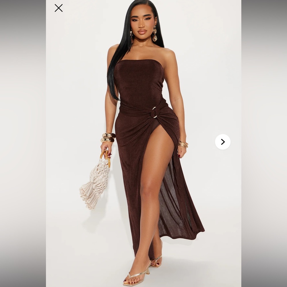 Fashion Nova Chocolate Brown Dress